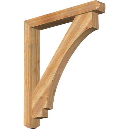 Ekena Millwork Imperial Craftsman Rough Sawn Bracket w/ Offset Brace, Western Red Cedar, 6"W x 42"D x 48"H BKT0604X42X48IMP04RWR